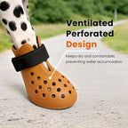 Dog Shoes for Hot Pavement - Comfortable Paw Protection for Medium & Large Dogs, Adjustable Strap & Non-Slip, Easy-Clean, Outdoor Sports Boots, Dog Booties for Summer Rain (Orange, M)