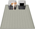 40"x30"(100cmx75cm) Extra Large Silicone Cat Litter Mat, XXL Litter Trapping Mat for Under Litter Box, Non-Slip Waterproof Kitty Litter Catcher, Easy to Clean Mat for Cats, Gray Green