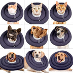 IDOMIK Dog Recovery Collar, Waterproof Soft Dog Cone After Surgery | Comfy Protective Elizabethan Collar Alternative for Dogs Cats, Adjustable Pet Neck Donut Cone Anti-Licking Wounds,Grey,3XL
