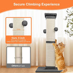 Cat Scratching Post 33 Inch Nature Sisal Scratch Post for Indoor Cats, Large Cat Scratcher Protect Your Furniture, for All Breeds Grey