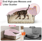 AIPERRO Stainless Steel Litter Box | XL Enclosed Cat Litter Boxes with Lid for Big Cats | High Sided, Anti-Urine Leakage | Non-Stick Bottom & Includes Litter Mat & Metal Scoop