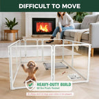 FXW AuraSpace Pro Acrylic & Wire Mesh Indoor Dog Playpen, 24" H, 8 Panels | Clear View, Heavy-duty Metal, Flexible Layouts, Easy Walk-Through, For Puppies & Small Dogs, Patented