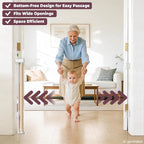 78" Retractable Extra Wide Baby Gates for Stairs, Long Mesh Dog Gate | Indoor Outdoor Pet Gate for Large Openings, Ideal for Doorways Hallways Kitchens Decks & Porches, 34" Height, Beige