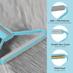 Lint Remover, Pet Hair Remover, Carpet Rake for Dog Cat Fur Removal 1 PCS | Dual Use Lint Brush & Shaver, Pet Hair Removal Tool, Cleans Car Mat Couch Pet Bed Furniture Rug, Removes Pet Fur Quickly