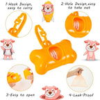 Arroyner 40 Pack Bone Shaped Poop Bag Dispenser Pet Waste Disposal Bag Dispenser (Random Color)