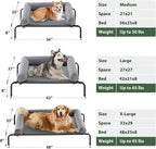 Cooling Elevated Dog Bed for Large Dogs – Waterproof Raised Dog Cot with Slope Headrest, Breathable Teslin Mesh, Durable & Portable Pet Bed for Indoor and Outdoor Use, Grey