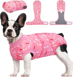 Kuoser Dog Recovery Suit Female, Soft Puppy Surgery Suit, Dog Recovery Suit After Surgery, Post-Op Onesie for Female & Male Dogs, Soft Protective Wear, PinkRibbon S