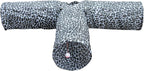 3 Way Cat Tunnel. Extra Large 12 Inch Diameter and Extra Long. A Big Collapsible Play Toy. Wide Pet Tunnel Tube for Rabbits, Kittens, Large Cats, and Dogs (Animal Print)