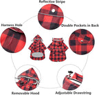 Dog rain Coat Waterproof Raincoat Puppy Jacket with Legs Buttons Zipper Hood Drawstring Fit for Yorkie Terrier Schnauzer Poodle Border Collie Labrador Golden Retriever 8lbs to 80lbs Red XXL