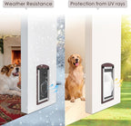 Extra Large Dog Door for Wall,Steel Frame,Up to 200lbs | 2 Magnetic Flaps, 2 Lock Panels,Telescoping Tunnel, Door for Interior and Exterior Wall, X-Large, Coffee Color