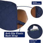 PureFit Reversible Recliner Chair Covers Couch Covers for Dogs, 28 in | Navy/Ivory, Water Resistant Couch Protector, Washable Pet Couch Cover with Non Slip and Elastic Straps For Kids