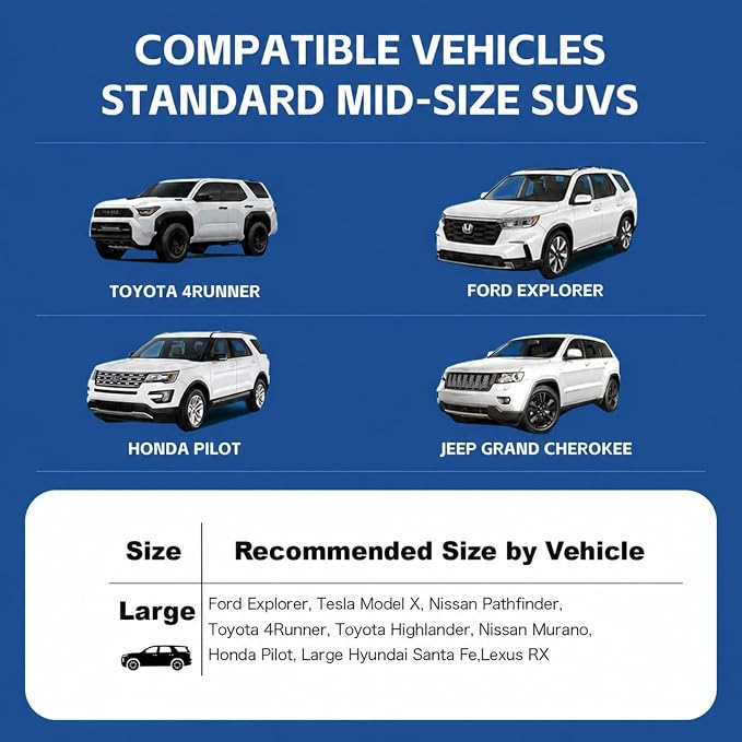 SUV Cargo Liner for Dogs,Waterproof Dog Trunk Cover with Side Flaps | Material: Waterproof PU Leather | Protection: 12.60" Side Flaps & 17.72" Bumper Flap | Fit: Most SUVs | Non-Slip Design