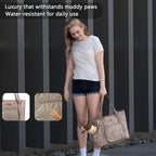 Dog Purse Carrier for Small Dogs, Dog Tote Bag Carrier, Puppy Purse, Camel | Hard Bottom Support, Safety Tether, Multiple Pockets, Luggage Strap, Fits Pets Up to 10 lbs, For Travel Shopping Daily Outing