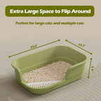 Extra Large Cat Litter Box with High Sides,Cats Boxes for Indoor Cats,Cat Litter Pan for Kitty,Litter Box with Low Entry,Easy to Clean,Anti-Splashing,23.6" x15.7" x5.9" (Grey)