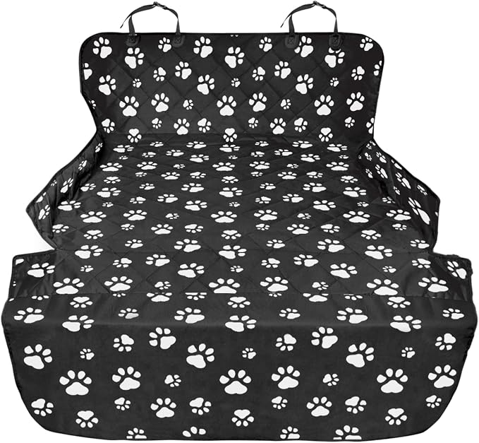 F-color SUV Cargo Liner for Dogs - Heavy Duty Cargo Cover for Mid-Size SUVs | Water Resistant, Bumper Flap, Non-Slip Mat, Car Trunk Dog Car Seat Cover Prevents Scratches Pet Hair Mud Dirt for Sedans Vans