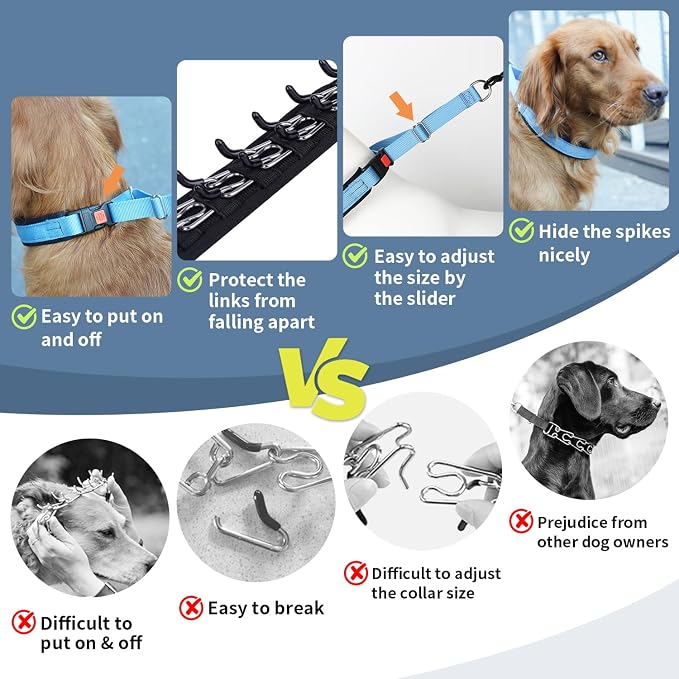 Mayerzon No Pull Dog Collar Martingale, Blue, S | Neck Cir 11.5"-14.5" | For Small Medium Large Dogs, Buckle, Heavy Duty Nylon, For Walking Training Hunting, Adjustable, Safe & Easy to Use, Patented