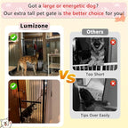 Lumizone 55.12" Extra Tall Pet Gate for Cat Dog 30.12"-59.24" Wide Cream | Extra Tall Cat Gate for Doorway Hallway Stairs Pressure Mounted 1.37" Gap No Drilling Auto-Close Dual-Lock