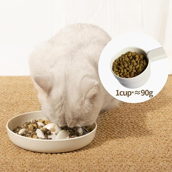Slow Feeder Bowl for Cats and Small Dogs,Cilkus Fish Pool Design, Fun Interactive Bloat Stop Puzzle Feeder Bowl Healthy Eating Diet Made of Melamine Food Grade Material
