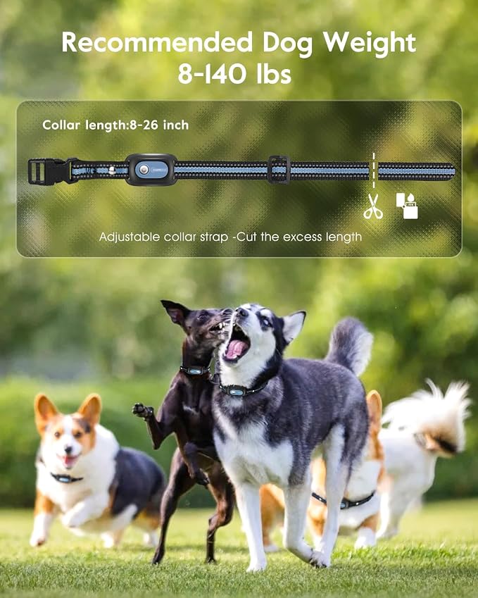 SLOPEHILL Dog Shock Collar,4200FT Dog Training Collar with Remote,Blue | IP68 Waterproof e Collar with Beep,Vibration,Safe Shock,Light,No Shock Mode,Shock Collar for Small Medium Large Dog 8-140lbs