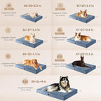 EHEYCIGA Orthopedic Dog Bed Large with Removable Washable Cover,35x23 | Egg Crate Foam Support,Durable Oxford fabric,Non-Slip Bottom,Machine Washable,Soft Waterproof Plush Pet Bed Mat For Crate
