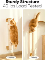 FUKUMARU Cat Wall Scratcher, 28" Kitten Scratching Post | Natural Sisal Pole, Wall Mounted Climbing Tree for Indoor Cats