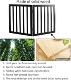 Dog Gate Indoor, Freestanding Dog Fence for The House, Doorways, Hallways,or Stairs,Pet Gate Foldable Wooden,Expandable 24" Height 2 Panels,Black
