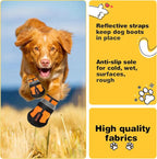 Hcpet Dog Boots, Dog Shoes for Large Dogs, Medium Dog Boots & Paw Protectors, Anti-Slip Dog Booties for Hot Pavement Winter Snow Hiking with Reflective Straps Orange Size 1
