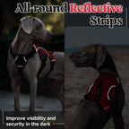 rabbitgoo Escape Proof Dog Harness for Medium, No Pull with Lift Handle | No Escape, Full Soft Padded, Reflective Adjustable Vest, Leash Clip for Walking Hiking Training, Red, Medium