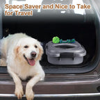 Dog Food Storage Container, 10-20 lbs Airtight Collapsible Cat Food Storage Container with Attachable Wheels, Portable Handle, Dog Food Scoop for Dog Cat Bird Pet Dry Food Storage Bin Dark Grey