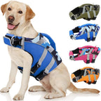 Kuoser Reflective Dog Life Jacket, Dog Life Vest for Swimming Boating | Adjustable Pet Lifejackets, High Flotation Doggie Swimsuit with Rescue Handle for Small Medium Large Dogs