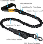6FT Highly Reflective Heavy Duty Elastic Bungee Medium and Large Dog Leash Shock Absorbing with Comfortable Padded Handle and Traffic Handle Suitable for Training