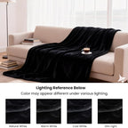 gogobunny Waterproof Reversible Flannel Blanket for Dogs and Cats, Double-Sided Furniture Protector Throw for Sofa, Couch, Bed Against Spills & Pet Fur (50" x 60", Black/Red)