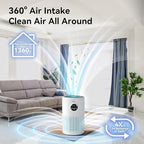 Tailulu Air Purifiers for Home Bedroom with Washable Filter Up to 1360 Ft² | HEPA Air Purifiers Large Room for Pet Dander Smoke Odor Dust Pollen with Timer Fragrance Sponge Sleep Mode