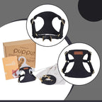 Puppytie XS Dog Harness and Leash Set, Black, XS (4.5-11 lbs) | Extra Small Dog Harness, Puppy Harness and Leash, Soft Lightweight and Adjustable, Xsmall Dog Harness for Daily Walks