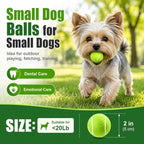 INSUM Small Tennis Balls for Dogs 6 Pack 2.0" Squeaky Dog Balls for Small Dogs