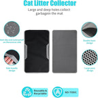 Cat Litter Mat 30"x24", Double Layer Waterproof Litterbox Mat, Gray | Non-slip backing, washable for easy cleanup, traps stray litter with waterproof honeycomb large grid that is urine-proof.