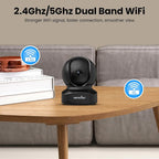 wansview Security Camera, IP Camera Dual Band 5G & 2.4G Wi-Fi, Q5 5MP Black | Home Indoor Camera for Baby/Pet/Nanny, 2 Way Audio Night Vision, Compatible with Alexa, with TF Card Slot and Cloud