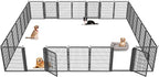 Low Threshold Dog Playpens Fence Indoor, 40 inch 28 Panels Heavy Duty Metal Outdoor Pet Playpen for Large/Medium/Small Dogs, Tall Dog Play Exercise Pens Outside