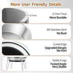 WROSWT Elevated Cat Bowls, 304 Stainless Steel Raised Cat Food Bowl, Wide Shallow Anti-Vomiting Cat Dish for Whisker Fatigue Relief, Non-Slip Silicone Base Dishes for Solo Use, 2 Set