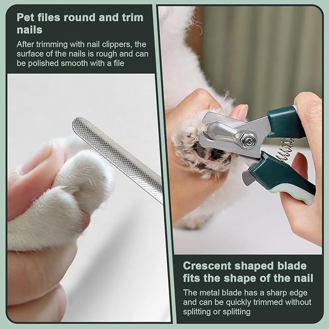 PetsBuzz 8 in 1 Pet Grooming Kit Brush, Cat Dog Grooming Kits at Home, Nail Clipper and File, Self Cleaning Deshedding Pet Brush,Undercoat Rake Detangler, Toothbrush, Collapsible dog Bowl