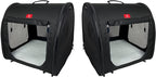 One for Pets Portable 2-in-1 Double Pet Kennel/Shelter, Fabric, Black 20"x20"x39" - Car Seat-Belt Fixture Included