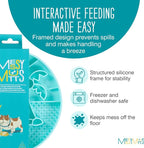 Messy Mutts Round Slow Feeder, 8 Inch, 2 Cup, Teal | 8 Inch Round Silicone Puzzle Slow Feeder For Dogs And Cats, Holds 2 Cups, Dishwasher Safe