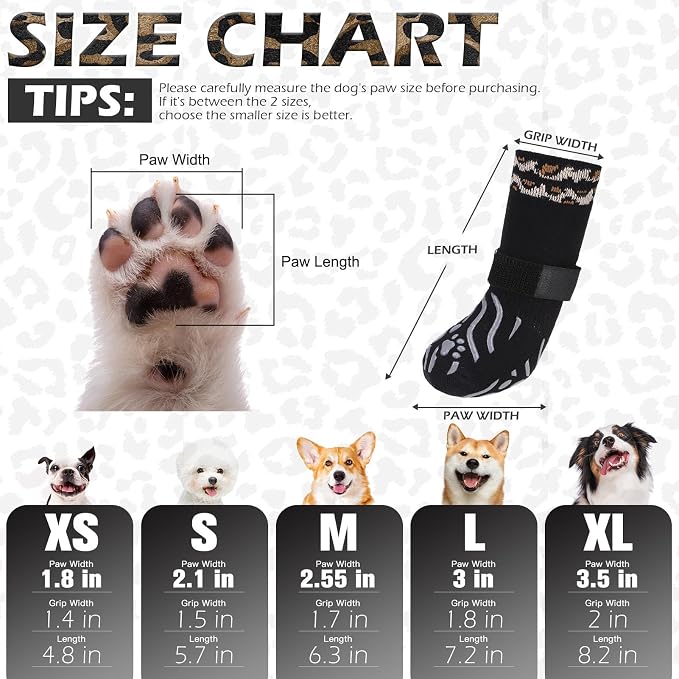 EXPAWLORER Dog Socks for Summer Hot Pavement to Prevent Licking Paws, Anti Slip Doggie Grippy Booties Shoes for Hardwood Floors, Boots & Paw Protectors for Small Medium Large Senior Dogs Black L