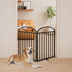 SNUOWU 2 Panels Full Matel Freestanding Dog Gates, 48" Extra Wide 32" Tall Free Standing Dog Pet Gate for Indoor & Outdoor. Foldable Pet Fences for Doorways, House, Stairs, Porch, Deck, Yard
