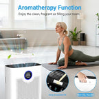 Air Purifiers for Home Large Room Up to 2216 Ft², Cobectal Pet Air Cleaner with 3-in-1 Filter, PM2.5 Air Quality Sensor, Aroma Function, Sleep Mode, Air Purifier for Living Room, Office, RVs, Black