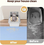 Silicone Cat Litter Mat for Litter Box 50”x35” Large Cat Mat, Blue | Waterproof, Non-Slip, Leak-Proof Rug Mat with Lip, Easy to Clean, Extra Large Litter Catcher Mat for Floor