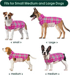 Kuoser Warm Dog Coat, Waterproof Dog Jacket for Extra Large Dogs, Rose 3XL | Adjustable Durable XXXL Doggie Winter Coat Reversible Puppy Cold Weather Apparel for Large Breed