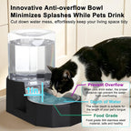 Sfozstra 5L Cat Gravity Water Bowl Dispenser: Stainless Steel Bowl | No Power Needed / No Filter Required / Spill Proof Design / Easy Cleaning / Cats & Small Dogs / Home Crate Area & Travel