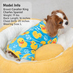 KYEESE Dog Pajamas Blue Floating Duck Puppy Onesie Pets Pjs Doggie Jammies Velvet Pet Costume Comfy Pets Onesie Stretchy Pet Coat Soft Dogs Clothes Dog Pajamas Small Sized Dogs, Small