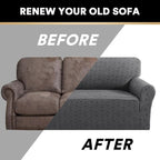 Jacquard Couch Covers for 3 Cushion Couch 1 Piece Stretch Sofa Covers Furniture Protector Anti-Slip Soft Thickened Dogs Slipcovers Washable Diamond Pattern(Sofa, Grey)
